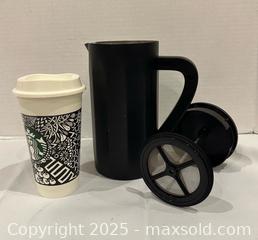 MaxSold Auction: Starbucks Lot. French Press Coffee Maker &#38; Reusable Cup - Vaughan (Ontario, Canada) SELLER MANAGED Downsizing Online Auction - Abell Avenue