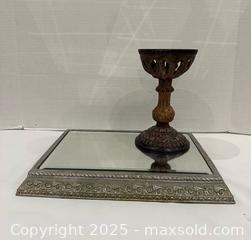 MaxSold Auction: Vintage Beveled Mirror in Frame and Candle Holder Lot - Vaughan (Ontario, Canada) SELLER MANAGED Downsizing Online Auction - Abell Avenue