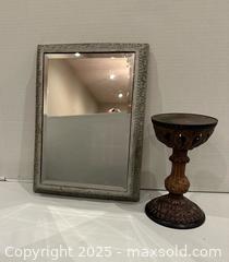 MaxSold Auction: Vintage Beveled Mirror in Frame and Candle Holder Lot - Vaughan (Ontario, Canada) SELLER MANAGED Downsizing Online Auction - Abell Avenue