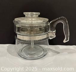 MaxSold Auction: Vintage &#34;Pyrex&#34; Glass Coffee Percolator - Vaughan (Ontario, Canada) SELLER MANAGED Downsizing Online Auction - Abell Avenue