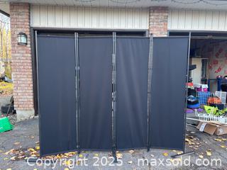 MaxSold Auction: 4-Panel Black Folding Room Divider Privacy Screen - Carleton Place  (Ontario, Canada) SELLER MANAGED Downsizing Online Auction -Goodwood Crescent