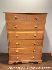 MaxSold Auction: BATEMAN HOUSE Tall Pine 7-Drawer Chest in Light Honey Finish - Carleton Place  (Ontario, Canada) SELLER MANAGED Downsizing Online Auction -Goodwood Crescent