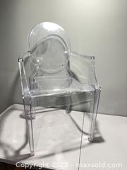 MaxSold Auction: Clear Acrylic Louis Ghost Armchair, Modern Transparent Design - Carleton Place  (Ontario, Canada) SELLER MANAGED Downsizing Online Auction -Goodwood Crescent