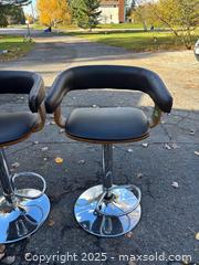 MaxSold Auction: Set of 2 Brown Faux Leather Counter Stools with Swivel - Carleton Place  (Ontario, Canada) SELLER MANAGED Downsizing Online Auction -Goodwood Crescent