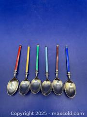 MaxSold Auction: Vintage Norway Aksel Holmsen Norne Guilloche Enamel Demitasse Spoons - Ottawa (Ontario, Canada) SELLER MANAGED Reseller Online Auction -  Decarie Drive