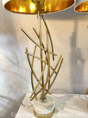 MaxSold Auction: Lot of 4 Gold Table Lamps with White Shades, Plug-in - Toronto (Ontario, Canada) PARTNER MANAGED Commercial Liquidation Online Auction - Caledonia Road