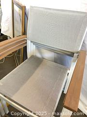 MaxSold Auction: Set of 4 Stackable Outdoor Patio Chairs, White/Gray - Toronto (Ontario, Canada) PARTNER MANAGED Commercial Liquidation Online Auction - Caledonia Road