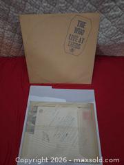 MaxSold Auction: The Who live at LEEDS WITH ORIGINAL INCERTS  - Greece (New York, USA) SELLER MANAGED Downsizing Online Auction -  Joanne Drive (STORAGE)