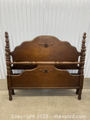 MaxSold Auction: Antique Wooden Bed Headboard and Footboard - Whitby (Ontario, Canada) SELLER MANAGED Downsizing Online Auction - Dundas Street E (STORAGE)