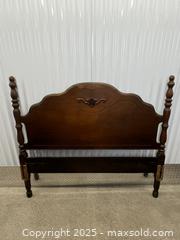 MaxSold Auction: Antique Wooden Bed Headboard and Footboard - Whitby (Ontario, Canada) SELLER MANAGED Downsizing Online Auction - Dundas Street E (STORAGE)