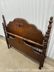 MaxSold Auction: Antique Wooden Bed Headboard and Footboard - Whitby (Ontario, Canada) SELLER MANAGED Downsizing Online Auction - Dundas Street E (STORAGE)
