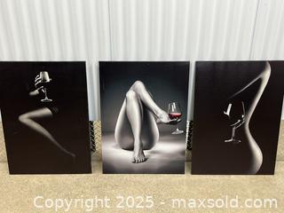 MaxSold Auction: Lot of 3 Decorative Canvas Wall Hanging Prints / Pictures - Whitby (Ontario, Canada) SELLER MANAGED Downsizing Online Auction - Dundas Street E (STORAGE)