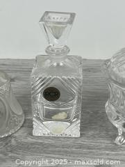 MaxSold Auction: Lot of 3 Small Glass / Crystal Pieces (Bell, Perfume Bottle, Trinket Dish) - Whitby (Ontario, Canada) SELLER MANAGED Downsizing Online Auction - Dundas Street E (STORAGE)