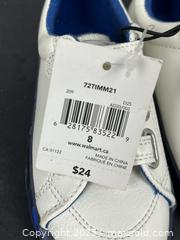 MaxSold Auction: NEW White &#38; Blue Velcro Sneakers (Children&#39;s Size 8) - Whitby (Ontario, Canada) SELLER MANAGED Downsizing Online Auction - Dundas Street E (STORAGE)