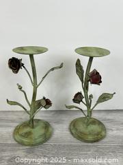MaxSold Auction: Pair of Decorative Metal Rose Candle Holders - Whitby (Ontario, Canada) SELLER MANAGED Downsizing Online Auction - Dundas Street E (STORAGE)