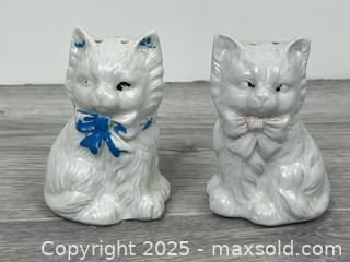 MaxSold Auction: Retro / Vintage White Ceramic Cat / Kitten Salt &#38; Pepper Shakers - Whitby (Ontario, Canada) SELLER MANAGED Downsizing Online Auction - Dundas Street E (STORAGE)