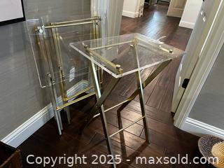 MaxSold Auction: Acrylic Top Set of Folding Nesting Side/Serving Tray Tables, Goldtone Frames  A - Los Angeles (California, USA) Estate Sale Online Auction - La Castana Drive