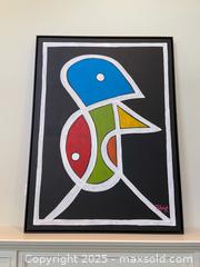 MaxSold Auction: Original Signed Abstract Bird Painting in Black Floater Frame B - Los Angeles (California, USA) Estate Sale Online Auction - La Castana Drive