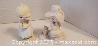 MaxSold Auction: (2) Precious Moments Figurines - small cat &#38; cake   - Rockaway (New Jersey, USA) SELLER MANAGED Downsizing Online Auction - Miami Trail
