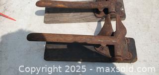 MaxSold Auction: 2 vintage wood &#38; metal vises  - Rockaway (New Jersey, USA) SELLER MANAGED Downsizing Online Auction - Miami Trail