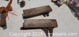 MaxSold Auction: 2 vintage wood &#38; metal vises  - Rockaway (New Jersey, USA) SELLER MANAGED Downsizing Online Auction - Miami Trail