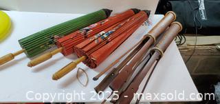 MaxSold Auction: 3 bamboo umbrella decor  - Rockaway (New Jersey, USA) SELLER MANAGED Downsizing Online Auction - Miami Trail