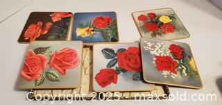 MaxSold Auction: Red Rose Coasters in Case   - Rockaway (New Jersey, USA) SELLER MANAGED Downsizing Online Auction - Miami Trail