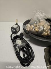 MaxSold Auction:  Indoor Tabletop Water Fountain with Pump, Pebbles &#38; Tiered Rock Design - Vancouver (British Columbia, Canada) SELLER MANAGED Reseller Online Auction - East 7th Avenue (STORAGE)              