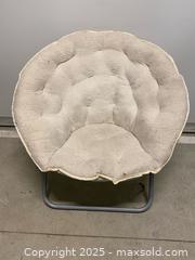 MaxSold Auction: Round Papasan-Style Folding Chair with Metal Frame - Vancouver (British Columbia, Canada) SELLER MANAGED Reseller Online Auction - East 7th Avenue (STORAGE)              