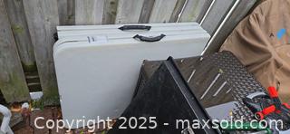 MaxSold Auction: Folding Banquet Tables (2) Off-White Plastic Top - Ottawa (Ontario, Canada) Moving Online Auction - Trelawny Private