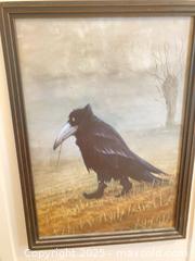 MaxSold Auction: Lot of 2 Framed Crow/Raven Wall Art Prints A - Ottawa (Ontario, Canada) Moving Online Auction - Trelawny Private