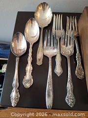 MaxSold Auction: Mixed Silver-Plated & Stainless Flatware Serving Set with Wood Box A - Ottawa (Gloucester)(Ontario, Canada) PARTNER MANAGED Moving Online Auction - Southpark Drive
