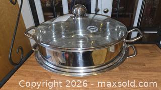 MaxSold Auction: Paderno Stainless Steel Stockpot with Steamer & Glass Lid  A - Ottawa (Gloucester)(Ontario, Canada) PARTNER MANAGED Moving Online Auction - Southpark Drive