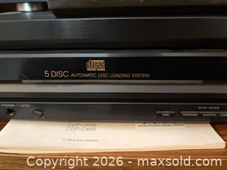 MaxSold Auction: Sony 5-Disc CD Changer B - Ottawa (Gloucester)(Ontario, Canada) PARTNER MANAGED Moving Online Auction - Southpark Drive