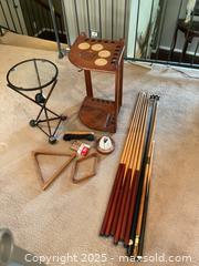 MaxSold Auction: Brunswick 8' Pool/Billiard Table with 3-Piece Italian Slate, Black Cloth - Dallas (Texas, USA) SELLER MANAGED Downsizing Online Auction - Town Bluff Drive