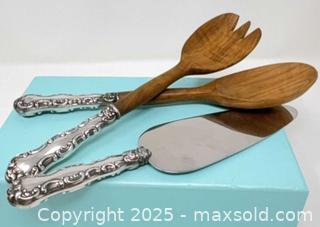 MaxSold Auction: Birks Sterling Handle Salad Servers &#38; Cake Cutter Set, 10–12 in - Hamilton (Ontario, Canada) SELLER MANAGED Downsizing Online Auction -  Miller Drive