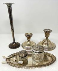 MaxSold Auction: Lot of Sterling Silver: Candlesticks, Vase, Desk Items &#38; Salt Spoons - Hamilton (Ontario, Canada) SELLER MANAGED Downsizing Online Auction -  Miller Drive