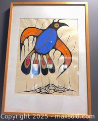 MaxSold Auction: Richard Bedwash (1936–2007)  “Thunderbird” (1977) Acrylic on Paper, Signed &#38; Dated Lower R - Hamilton (Ontario, Canada) SELLER MANAGED Downsizing Online Auction -  Miller Drive