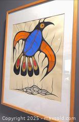 MaxSold Auction: Richard Bedwash (1936–2007)  “Thunderbird” (1977) Acrylic on Paper, Signed &#38; Dated Lower R - Hamilton (Ontario, Canada) SELLER MANAGED Downsizing Online Auction -  Miller Drive