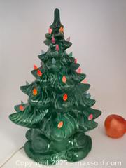 MaxSold Auction: Vintage Green Glazed Ceramic Electric Christmas Tree (14–16 in) - Hamilton (Ontario, Canada) SELLER MANAGED Downsizing Online Auction -  Miller Drive