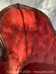 MaxSold Auction: Antique Velvet Chaise Lounge with red button back  - Toronto (Ontario, Canada) SELLER MANAGED Estate Sale Online Auction - Chestnut Park Road