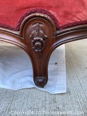MaxSold Auction: Antique Velvet Chaise Lounge with red button back  - Toronto (Ontario, Canada) SELLER MANAGED Estate Sale Online Auction - Chestnut Park Road