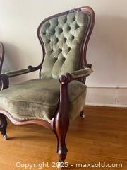 MaxSold Auction: Large Green Velvet Armchair - Toronto (Ontario, Canada) SELLER MANAGED Estate Sale Online Auction - Chestnut Park Road