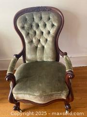 MaxSold Auction: Large Green Velvet Armchair - Toronto (Ontario, Canada) SELLER MANAGED Estate Sale Online Auction - Chestnut Park Road