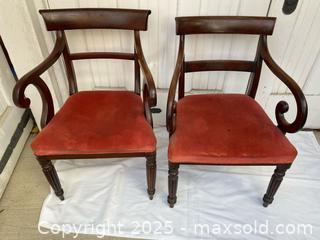 MaxSold Auction: Red Velvet Antique Carver Chairs - Toronto (Ontario, Canada) SELLER MANAGED Estate Sale Online Auction - Chestnut Park Road