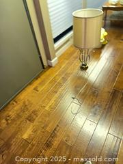 MaxSold Auction: Lyre Mid-Century Modern Inspired Table Lamp with Shade - North Saanich (British Columbia, Canada) SELLER MANAGED Estate Sale Online Auction -  Haro Park Terrace