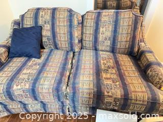 MaxSold Auction: Multicolor Geometric 2-Seat Loveseat / Small Sofa - North Saanich (British Columbia, Canada) SELLER MANAGED Estate Sale Online Auction -  Haro Park Terrace