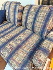 MaxSold Auction: Multicolor Geometric 2-Seat Loveseat / Small Sofa - North Saanich (British Columbia, Canada) SELLER MANAGED Estate Sale Online Auction -  Haro Park Terrace