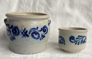 MaxSold Auction: 2 beautiful old hand-painted crocks - 103128 - Ottawa (Ontario, Canada) SELLER MANAGED Estate Sale Online Auction - Frank Nighbor Place