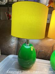 MaxSold Auction: 2 Green Glass Lamps  - 103128 - Ottawa (Ontario, Canada) SELLER MANAGED Estate Sale Online Auction - Frank Nighbor Place